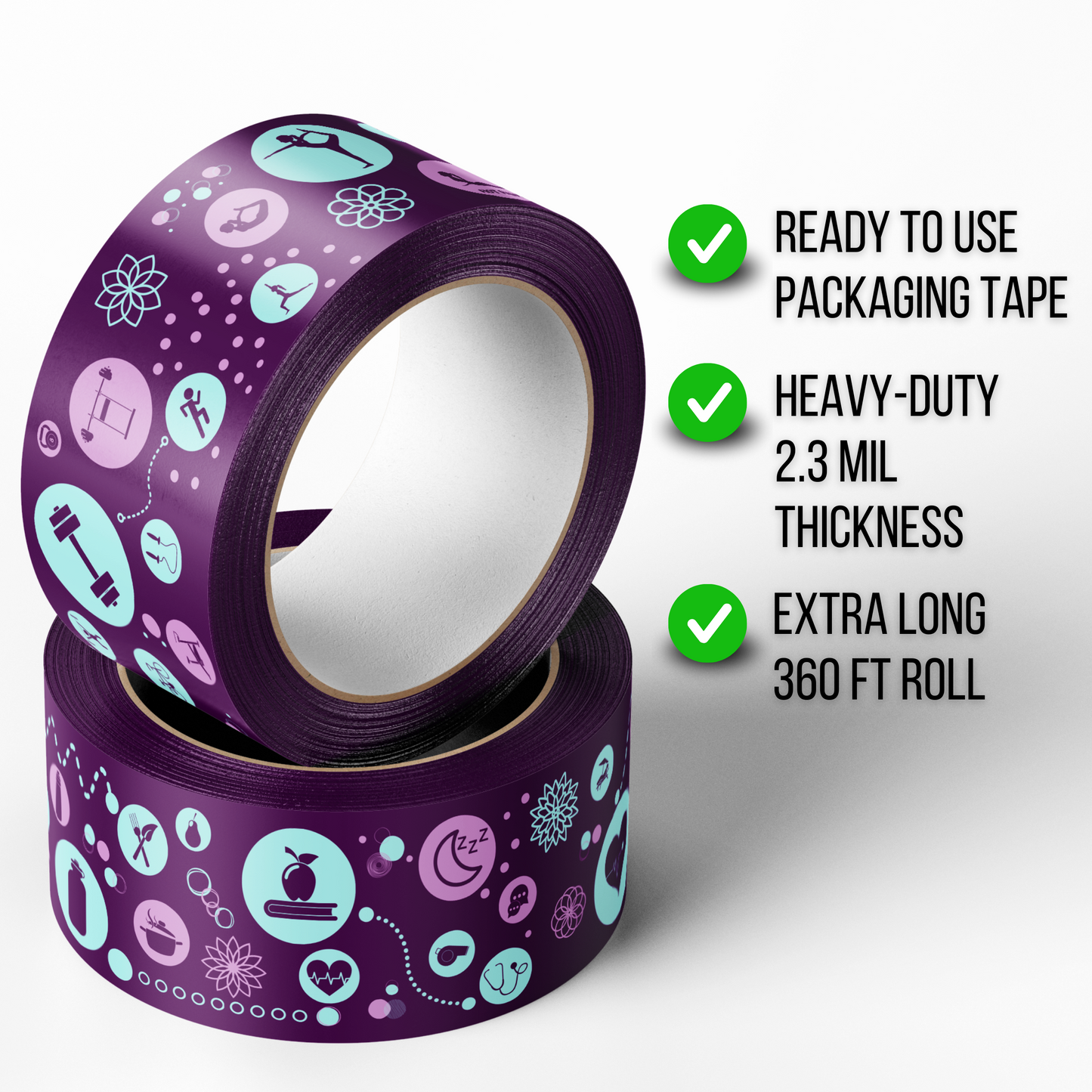 Expressly HUBERT® Transparent Merchandising Food Tape Purple - 1W x 500 ft  Roll