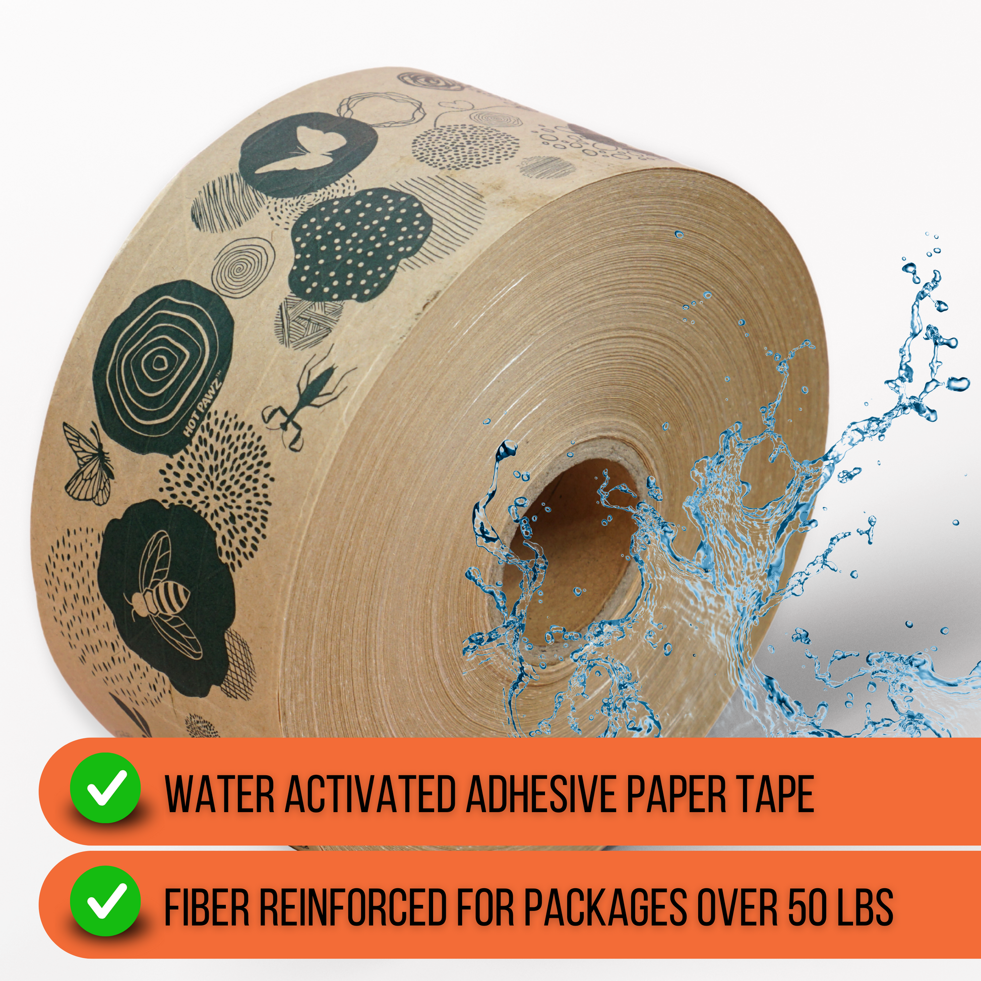 Green Nature Water Activated Paper Tape B-Grade