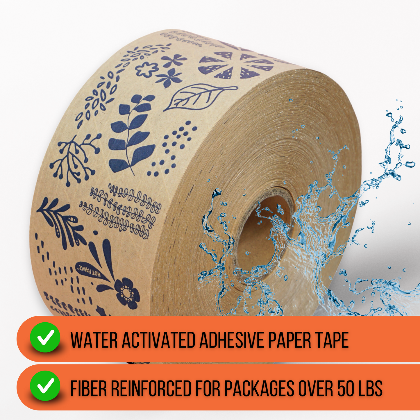 Blue Nature Water Activated Paper Tape B-Grade