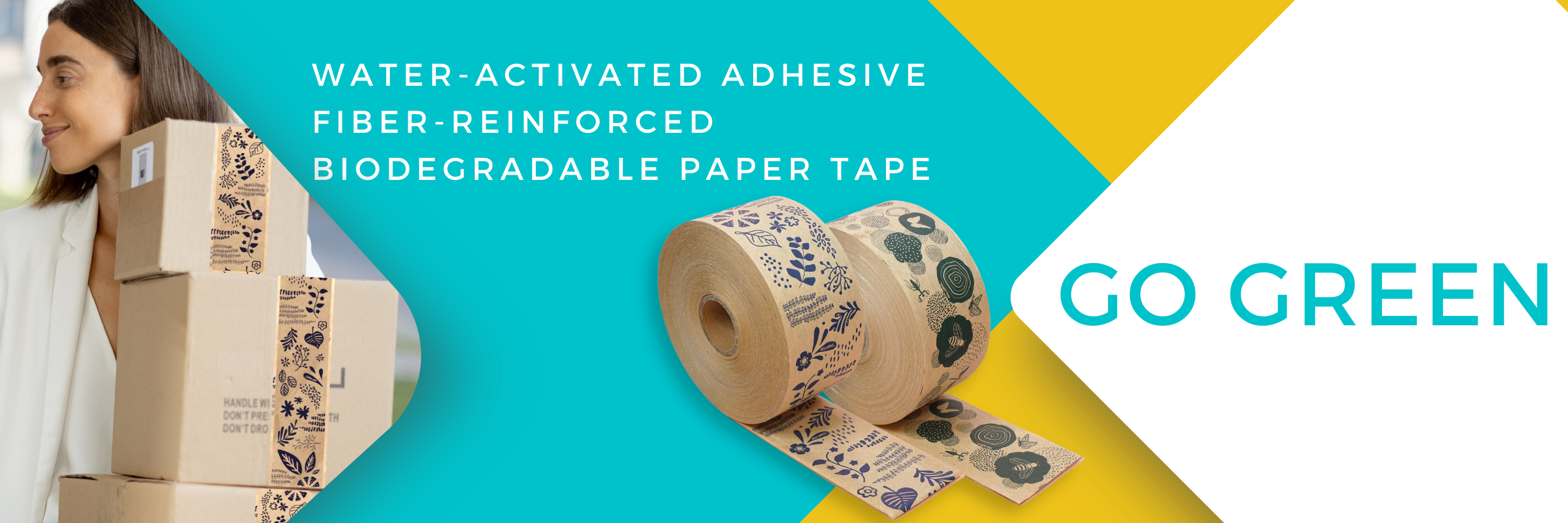 Hot Pawz Decorative Packing Tape Cute Packaging Tape Water Activated Fiber Reinforced Paper Tape