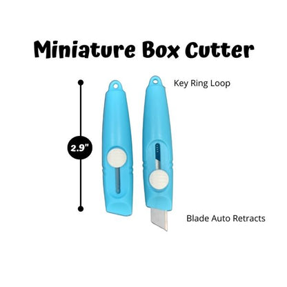 Mini Retractable Box Knife, Blue