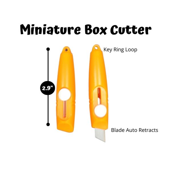 Mini Retractable Utility Knife, Pocket Sized Mini Box Opener, Orange