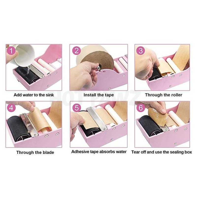 Water Activated Paper Tape Dispenser "Pink"